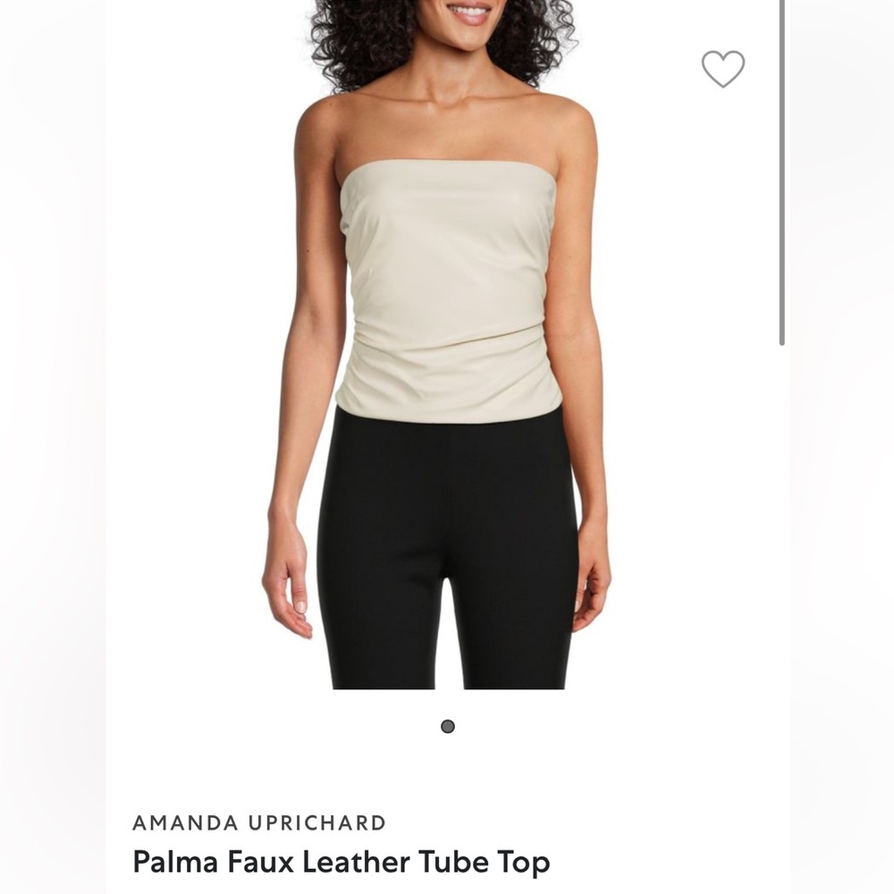 Amanda Uprichard Palma Faux Leather Tube Top. Size Medium.